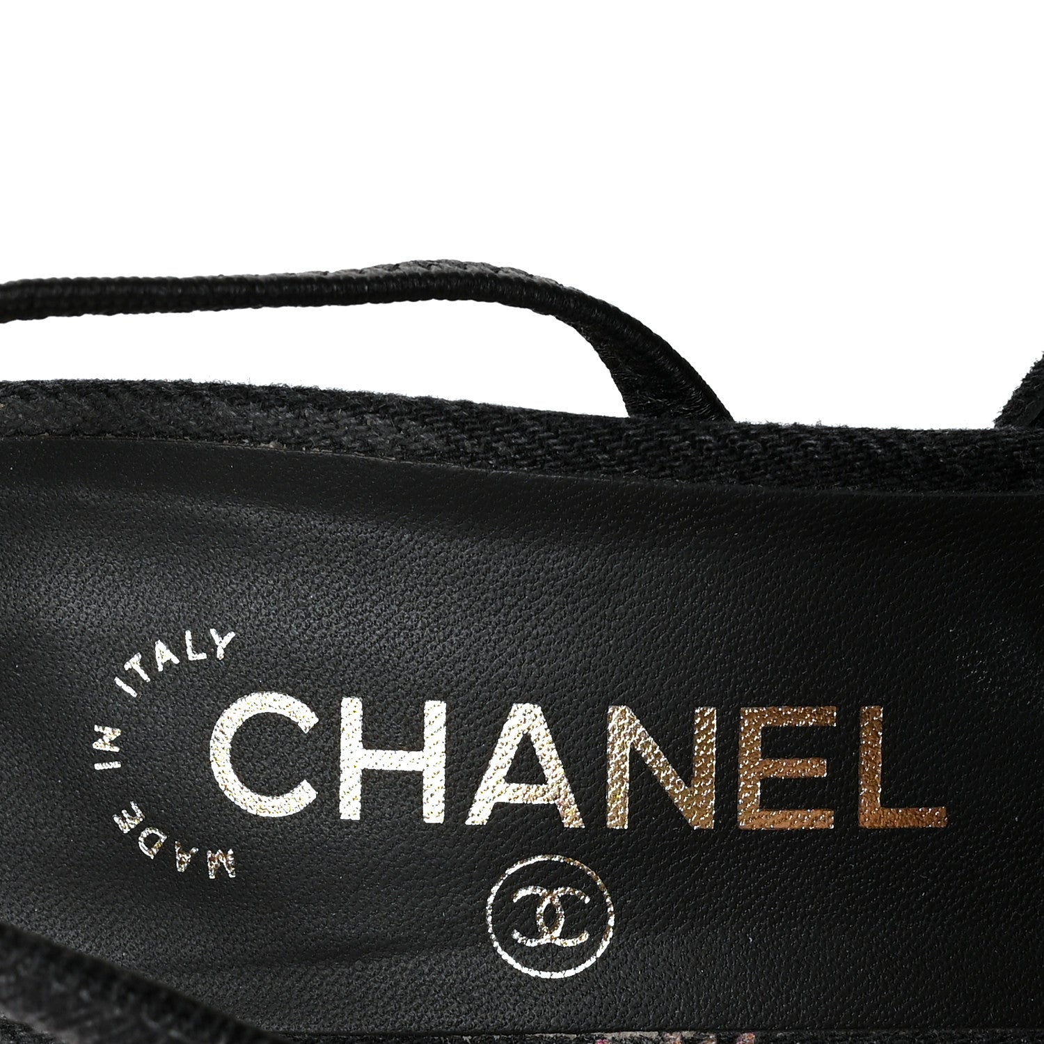 Chanel Denim Cap Toe Denim Mood Slingback Flats 37.5 Black Multicolor 7 of 8