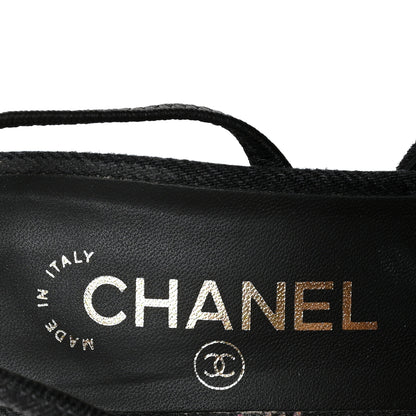 Chanel Denim Cap Toe Denim Mood Slingback Flats 37.5 Black Multicolor 7 of 8