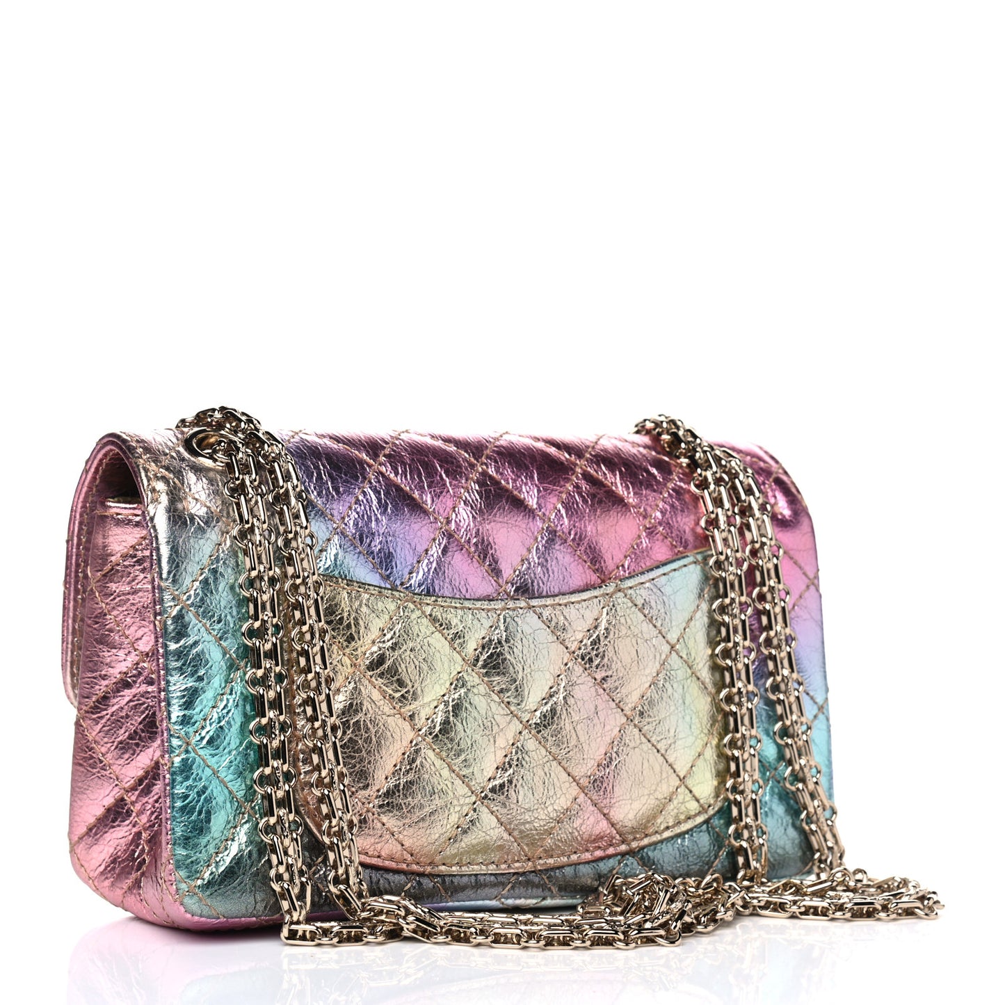 Metallic Goatskin Quilted Mini 2.55 Reissue Flap Multicolor