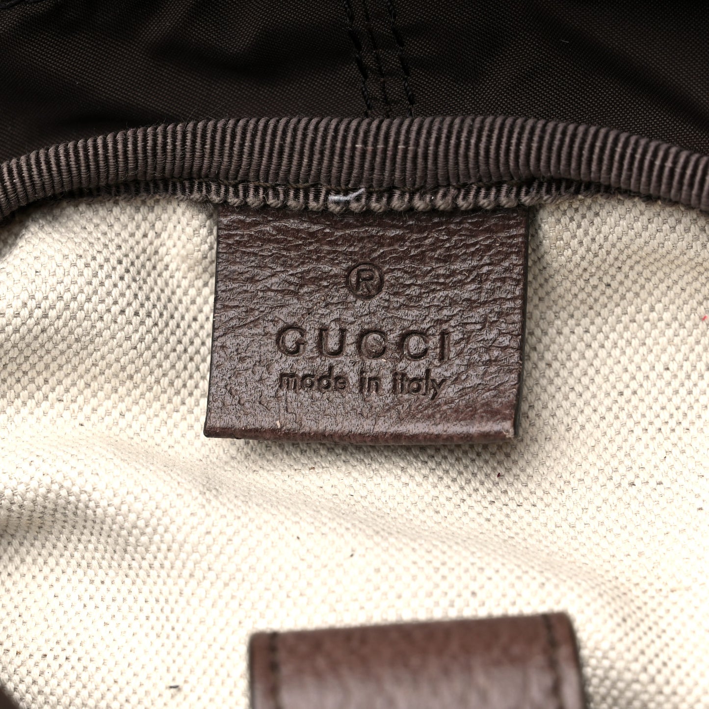 GG Supreme Monogram Medium Ophidia Double Buckle Backpack Brown