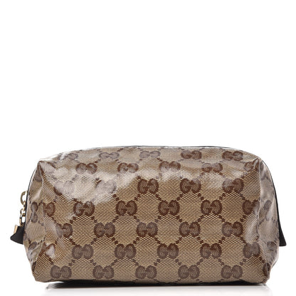 Gucci Crystal Monogram Duchessa Cosmetic Case Dark Brown 1 of 9