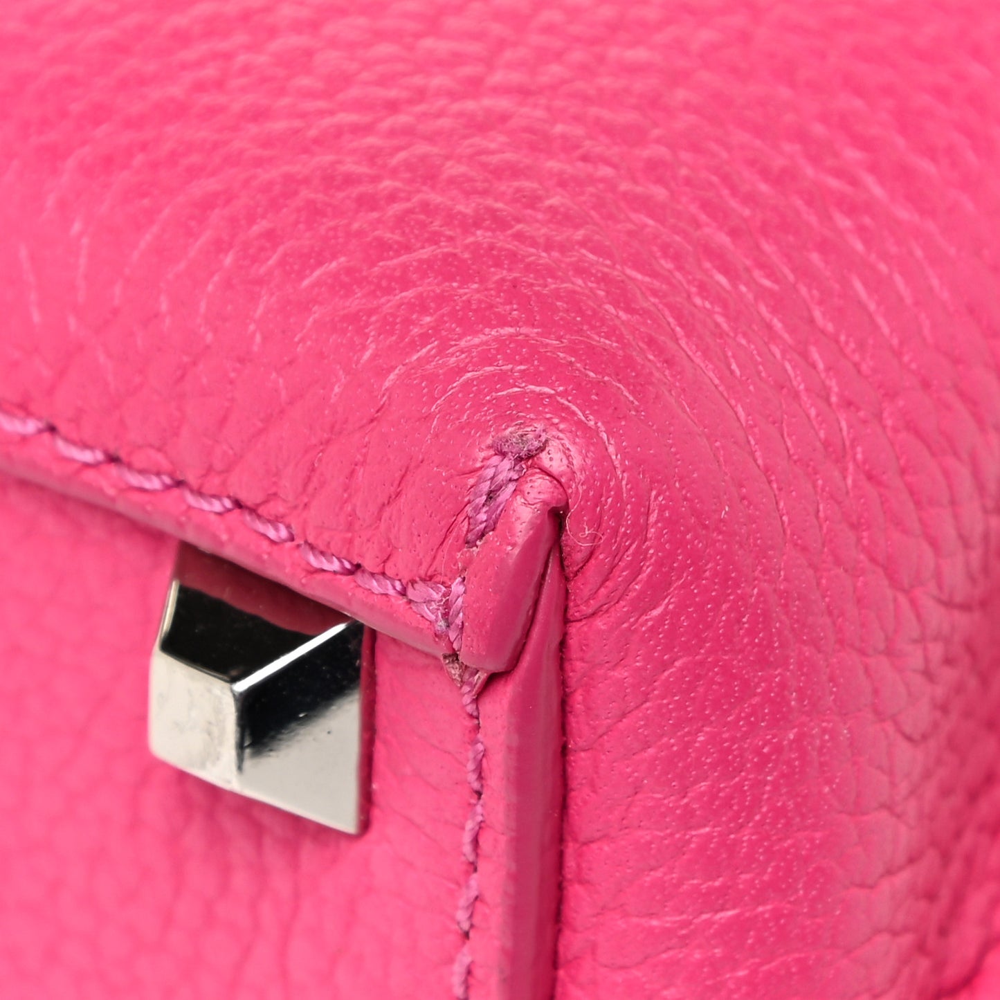 Grained Calfskin X-Mini Milla Tote Beetroot Pink