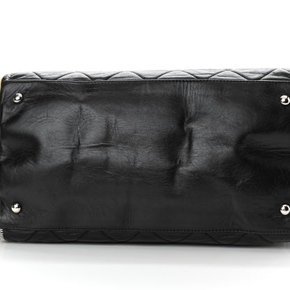 Chanel Glazed Lambskin Quilted Large North South Tote Black 14 of 15