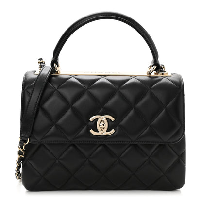Chanel Lambskin Quilted Small Trendy CC Dual Handle Flap Bag Black 1 of 12