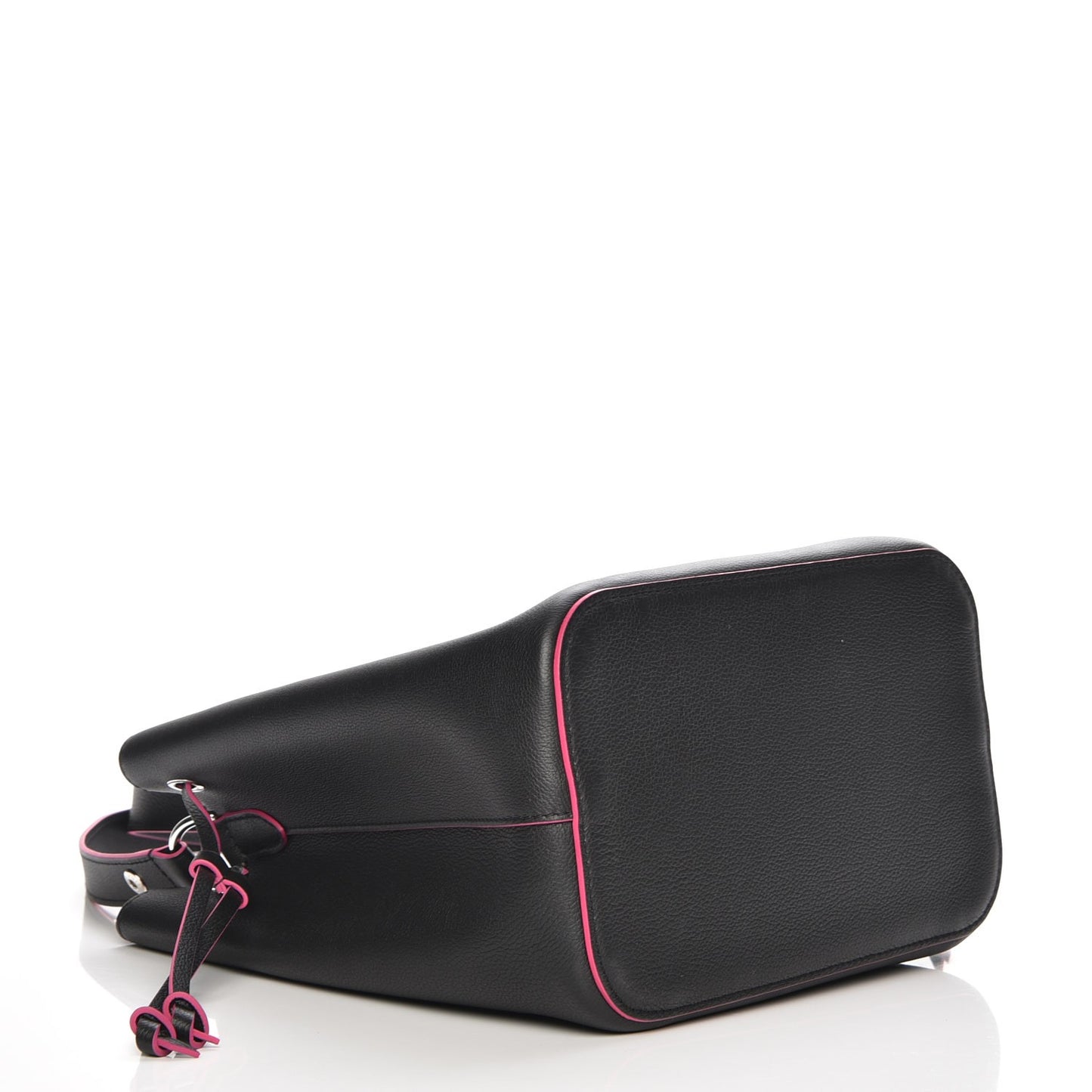 Calfskin Lockme Bucket Black