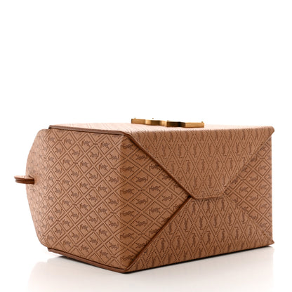 Saint Laurent Calfskin Monogram Take Away Box Dusty Vintage Brown Gold 4 of 9