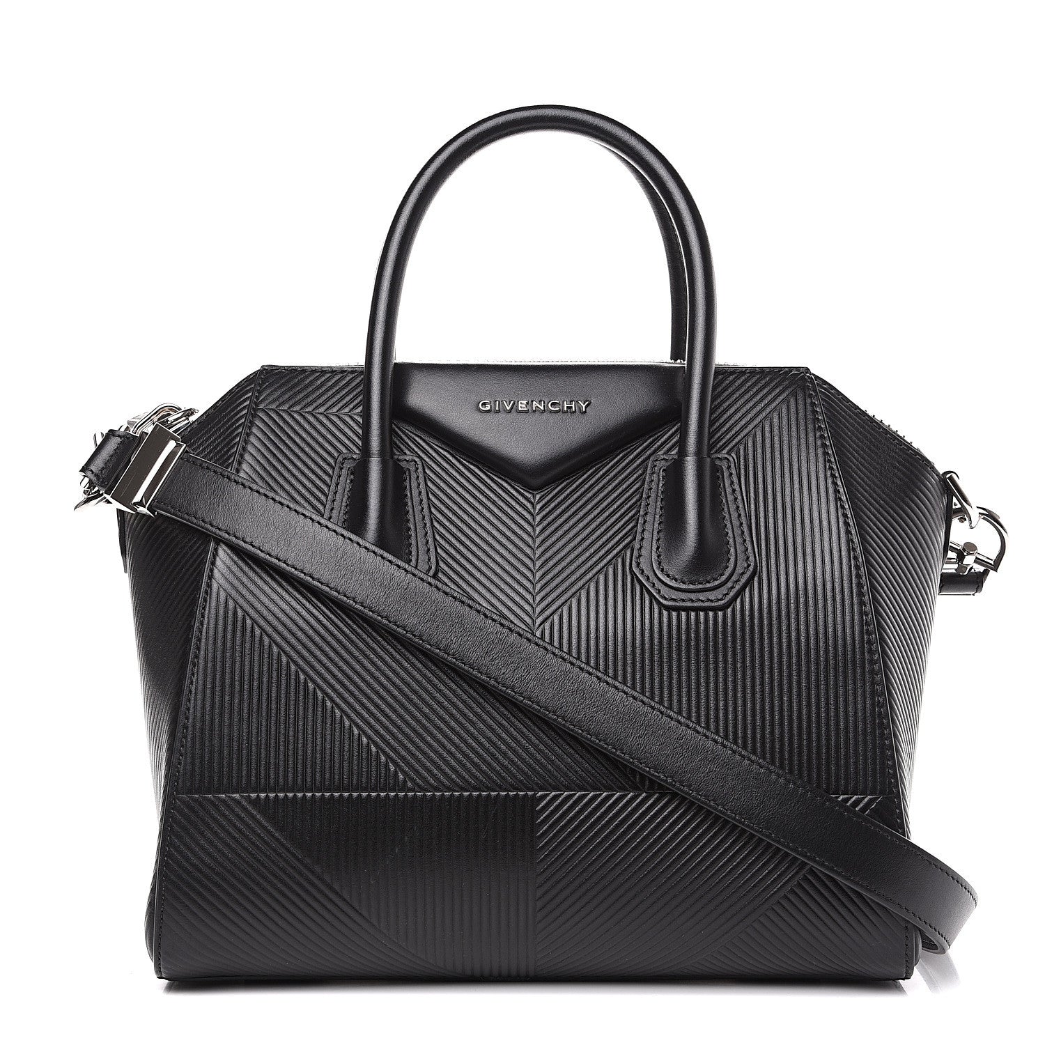 Givenchy Calfskin Geometric Embossed Small Antigona Black 1 of 10