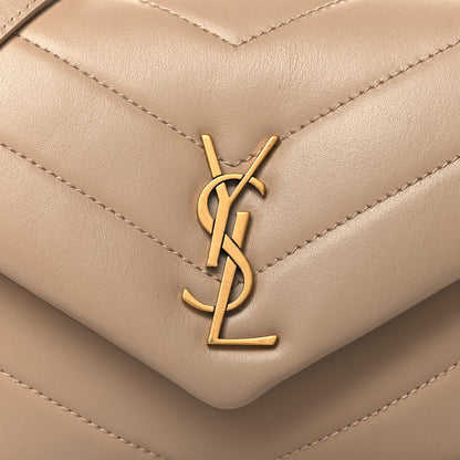 Saint Laurent Calfskin Y Quilted Monogram Toy Loulou Crossbody Bag Taupe 8 of 10