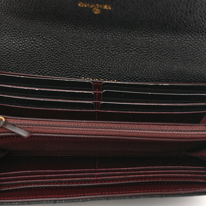 Chanel Caviar Quilted Large Gusset Flap Wallet Black 5 of 9