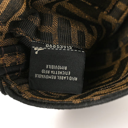 Fendi Fabric Jacquard FF 1974 Mini Baguette Tobacco Moro Black 9 of 11