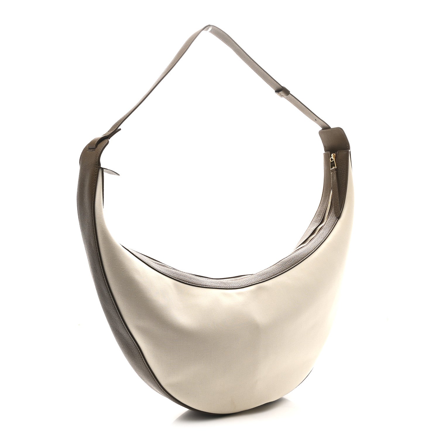 Khaite Canvas Calfskin August Hobo Cream 3 of 10