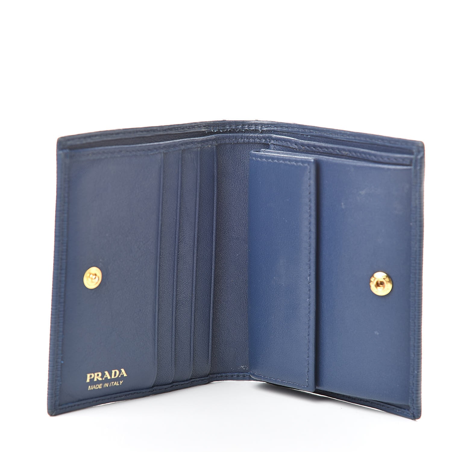 Prada Vitello Move Bi-Fold Wallet Bleuette 5 of 15