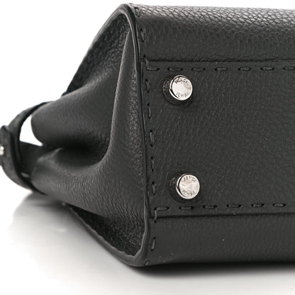 Fendi Cuoio Romano Selleria Bi-Color Mini Peekaboo Iconic Satchel Asfalto Latte 9 of 10