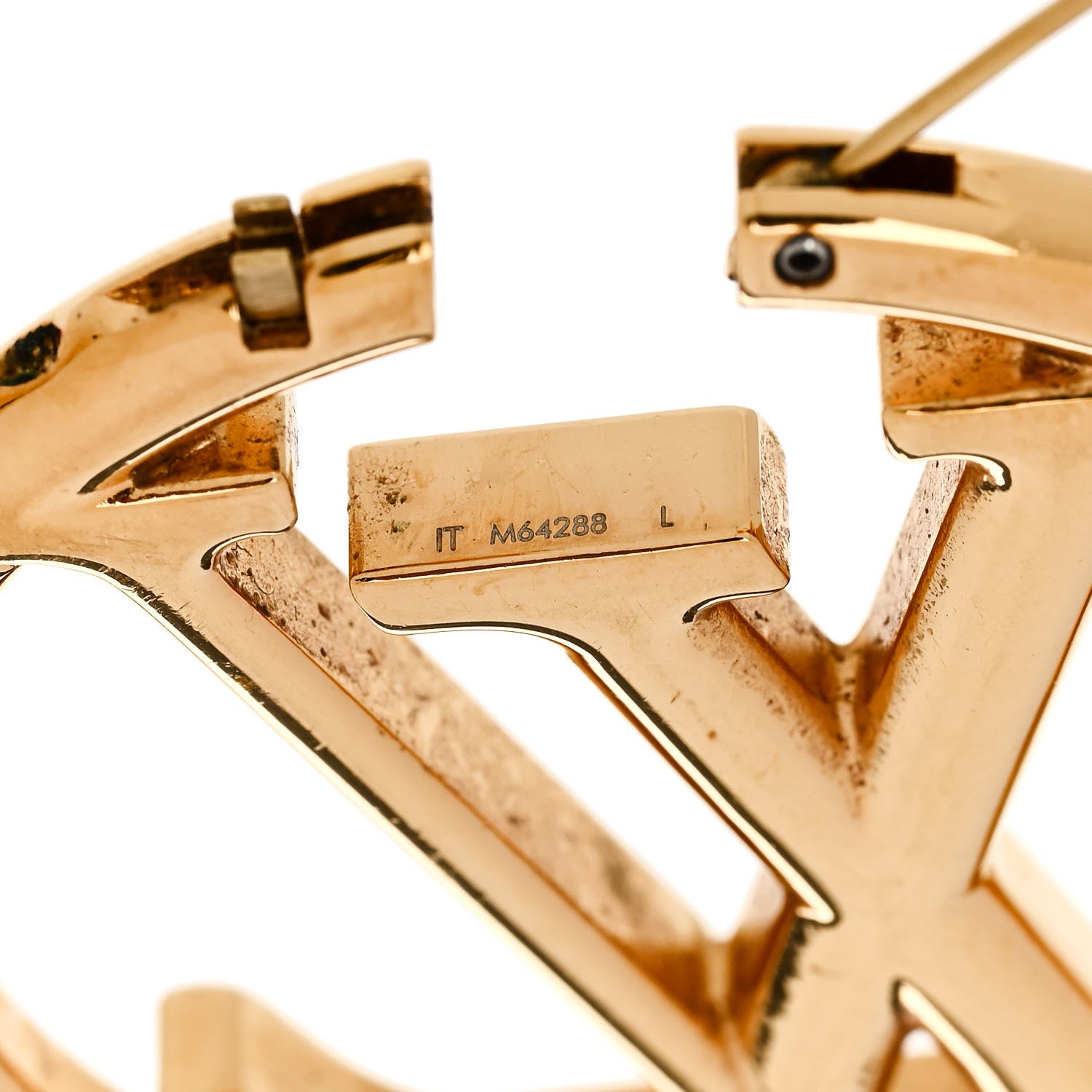 Louis Vuitton Metal Louise Hoop Earrings Gold 4 of 5