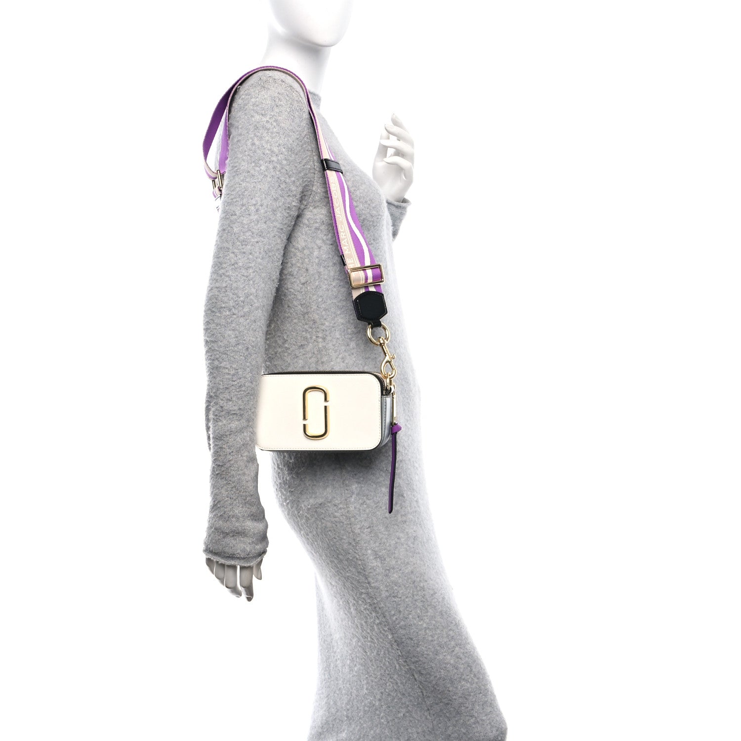 Marc Jacobs Saffiano Small Snapshot Camera Bag White Purple Multicolor 2 of 9