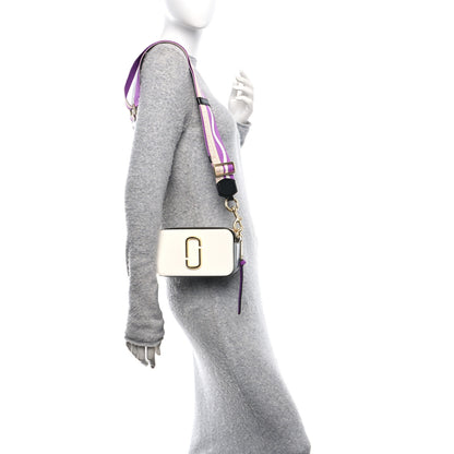 Marc Jacobs Saffiano Small Snapshot Camera Bag White Purple Multicolor 2 of 9