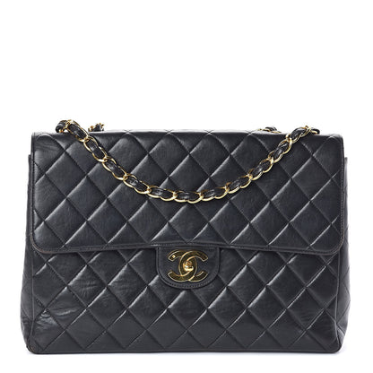 Chanel Lambskin Quilted Jumbo Single Flap Black 1 of 11