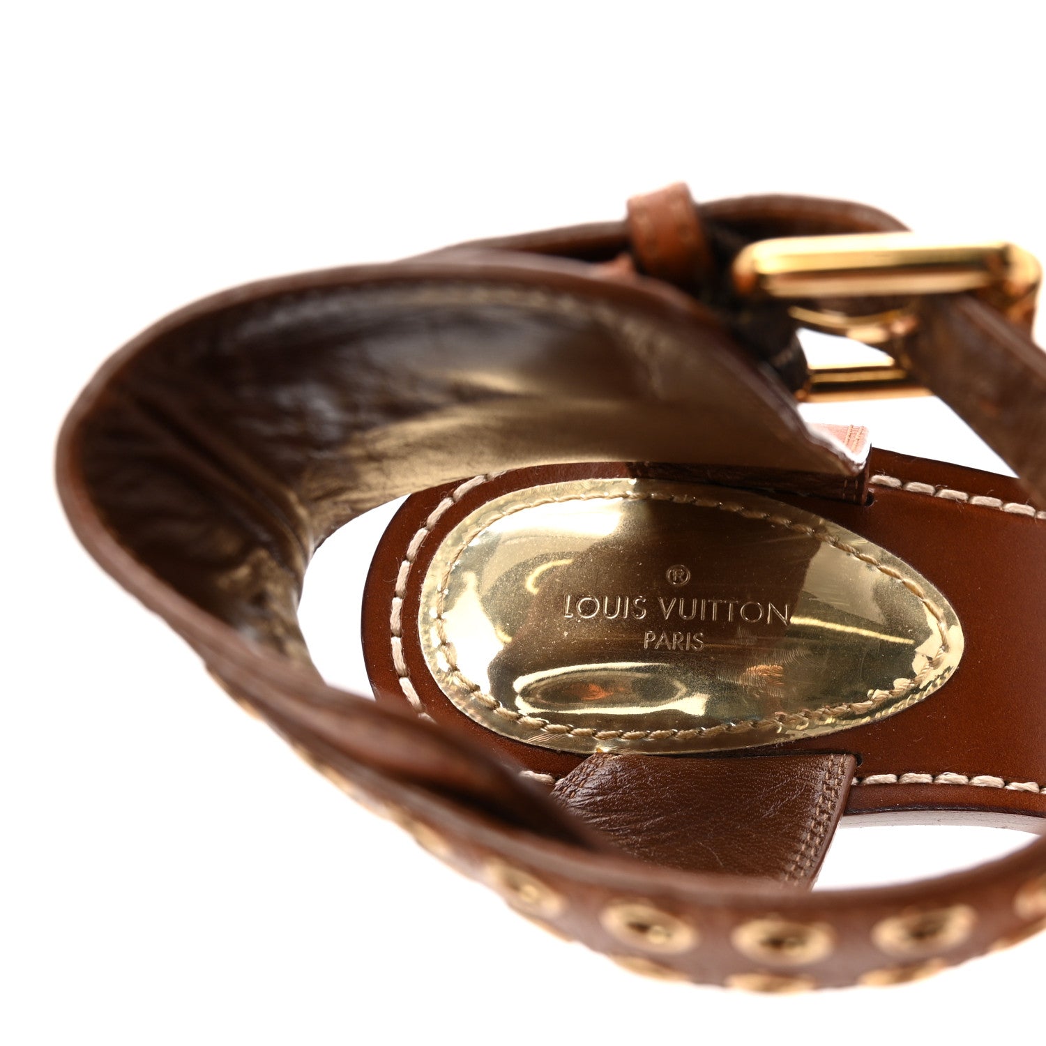 Louis Vuitton Calfskin Monogram Passenger Sandals 37 Cognac