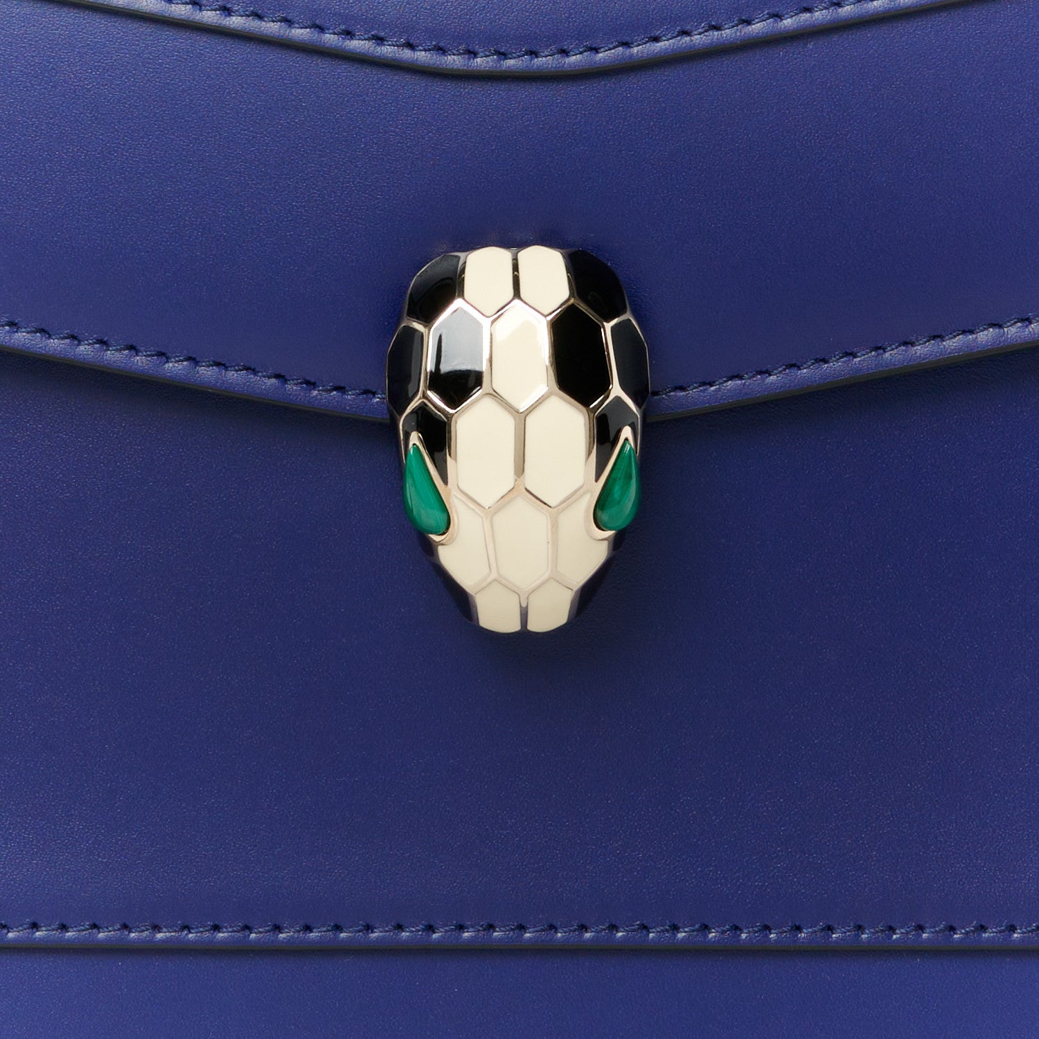 Bulgari Calfskin Large Serpenti Forever Top Handle Blue 11 of 13