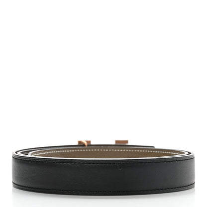 Hermes Swift Epsom 24mm Mini Constance H Belt 85 Black Etoupe 2 of 10