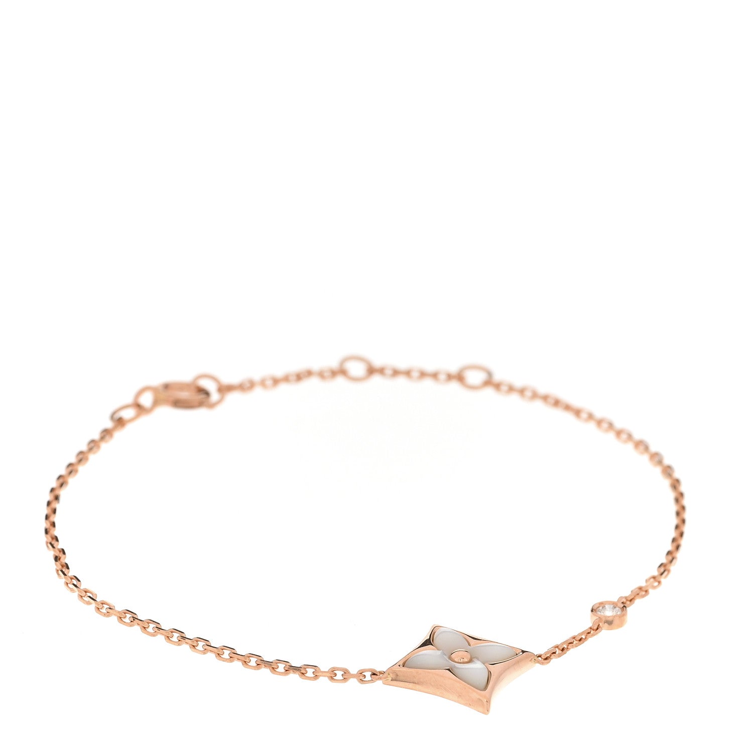 Louis Vuitton 18K Pink Gold Diamond Mother of Pearl Color Blossom BB Star Bracelet 1 of 5