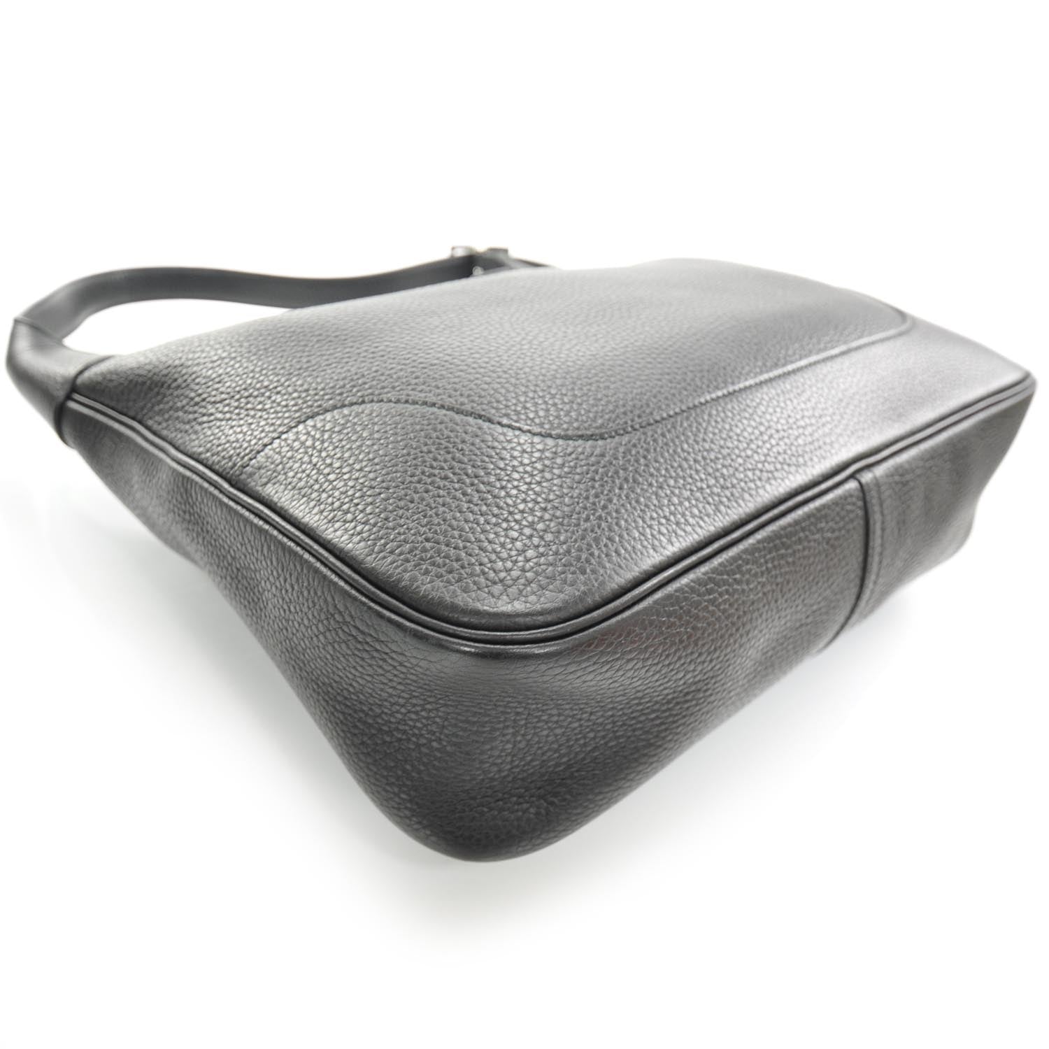 Hermes Taurillon Clemence Trim II 31cm Hobo Black 5 of 10