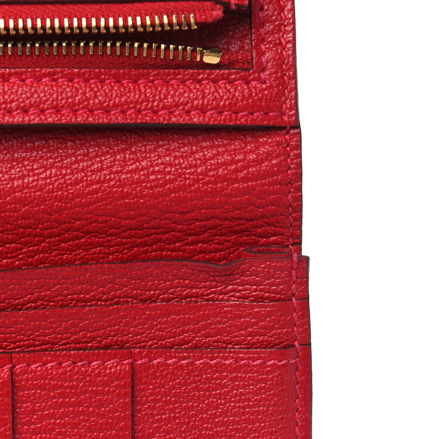 Hermes Chevre Mysore Bearn Gusset Wallet Rouge Garance 5 of 5