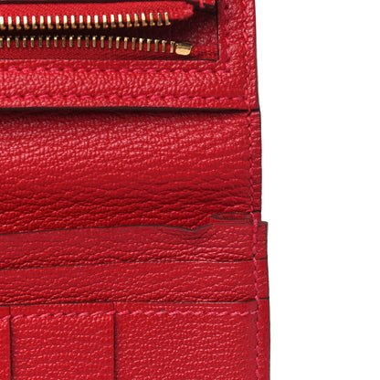 Hermes Chevre Mysore Bearn Gusset Wallet Rouge Garance 5 of 5