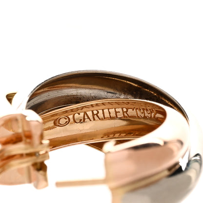 Cartier 18K Pink Yellow White Gold 9.5mm Trinity Hoop Earrings 4 of 4