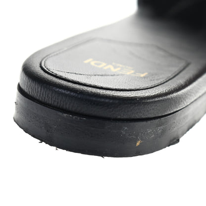 Fendi Raffia FF Flat Slide Sandals 37 Natural Black 12 of 14