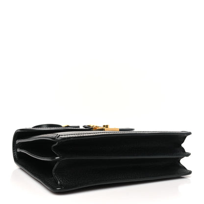 Gucci Textured Dollar Calfskin Web Small Ophidia Padlock Top Handle Bag Black 4 of 10