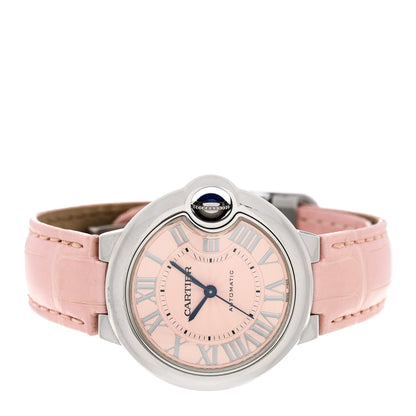 Cartier Stainless Steel Alligator 33mm Ballon Bleu De Cartier Automatic Watch Pink 2 of 5