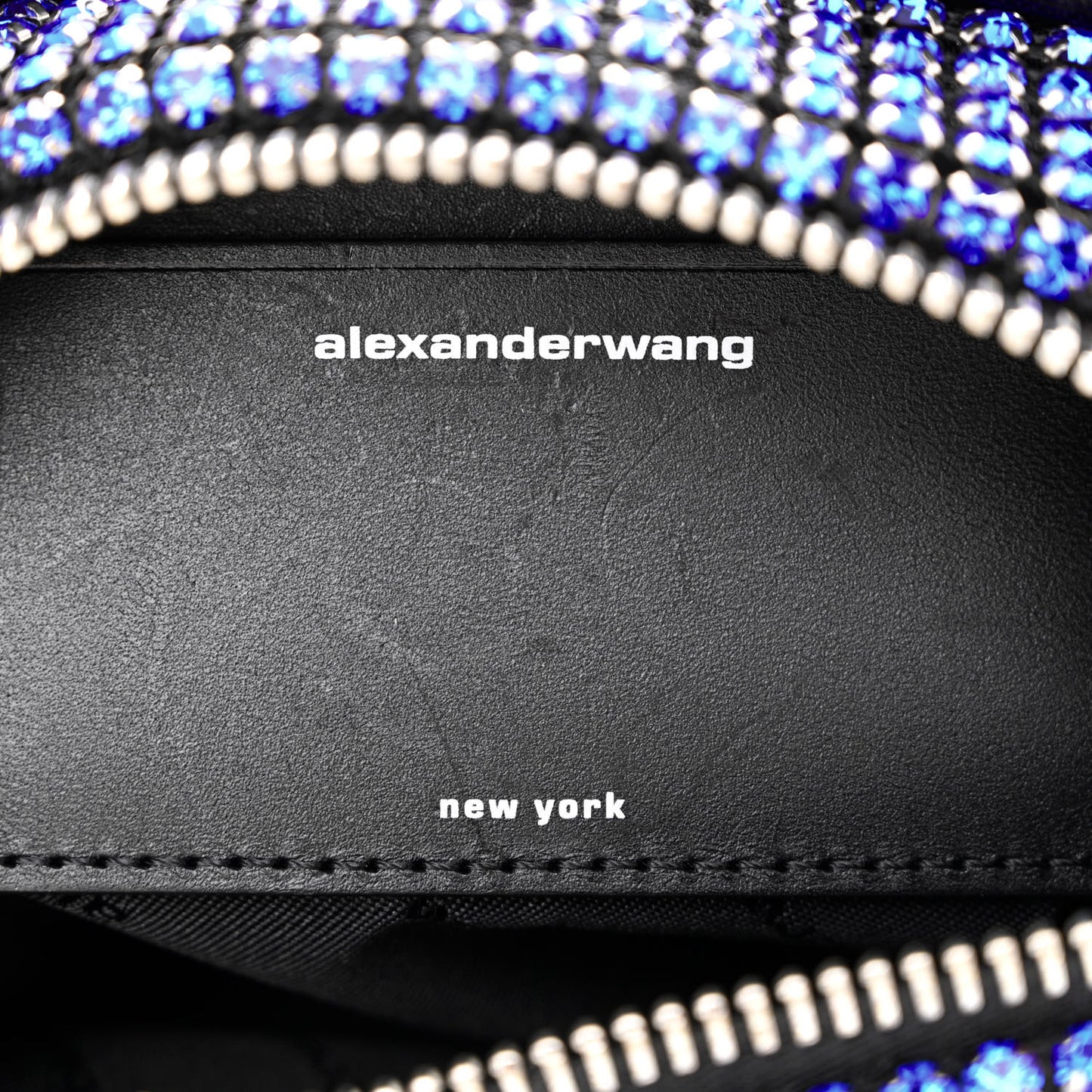 Mesh Crystal Rhinestone Mini Cruiser Duffle Cobalt