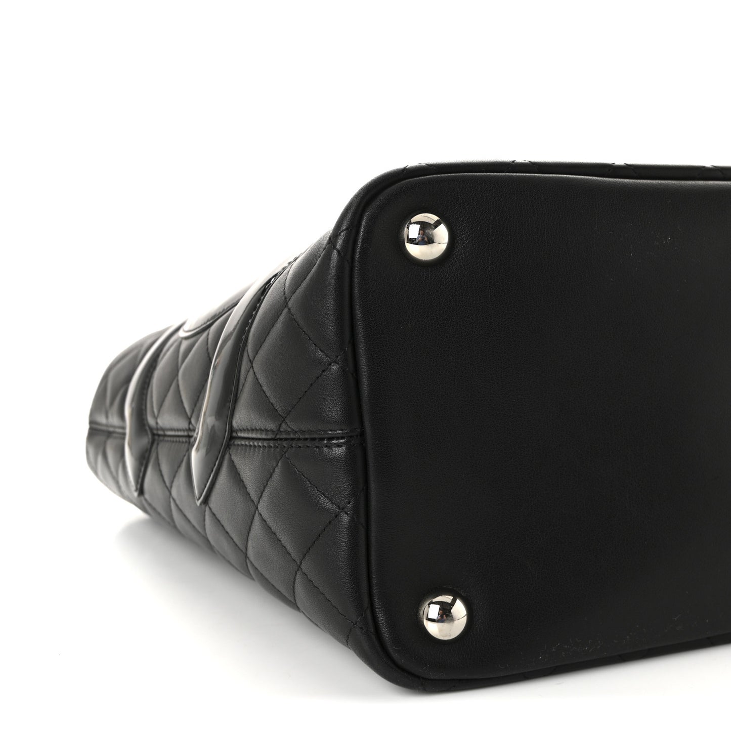 Calfskin Quilted Large Cambon Tote Black