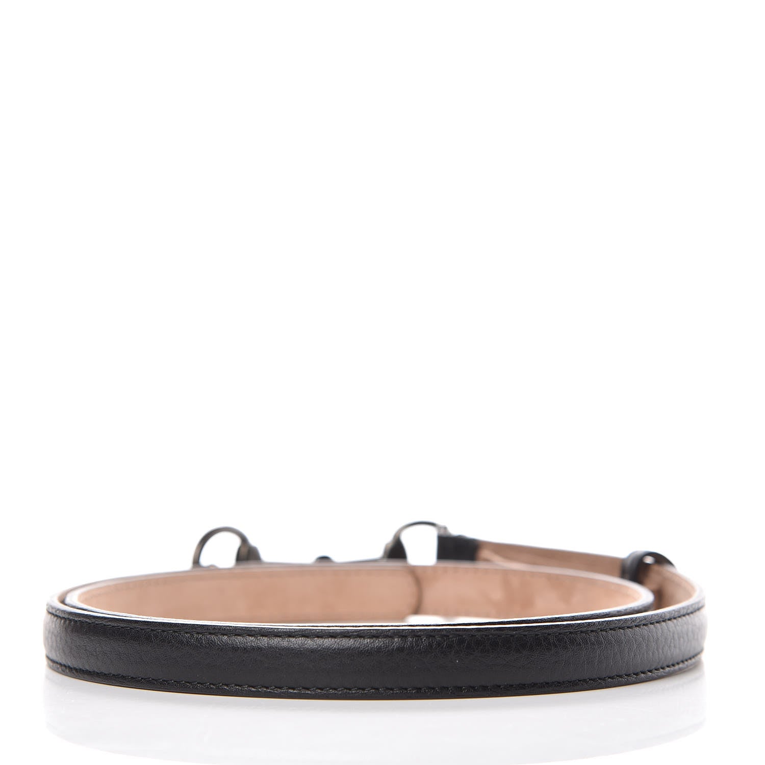 Gucci Calfskin Horsebit Skinny Belt 85 34 Black 3 of 6