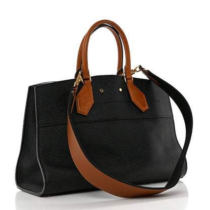 Louis Vuitton Calfskin City Steamer EW Black Gold 3 of 11
