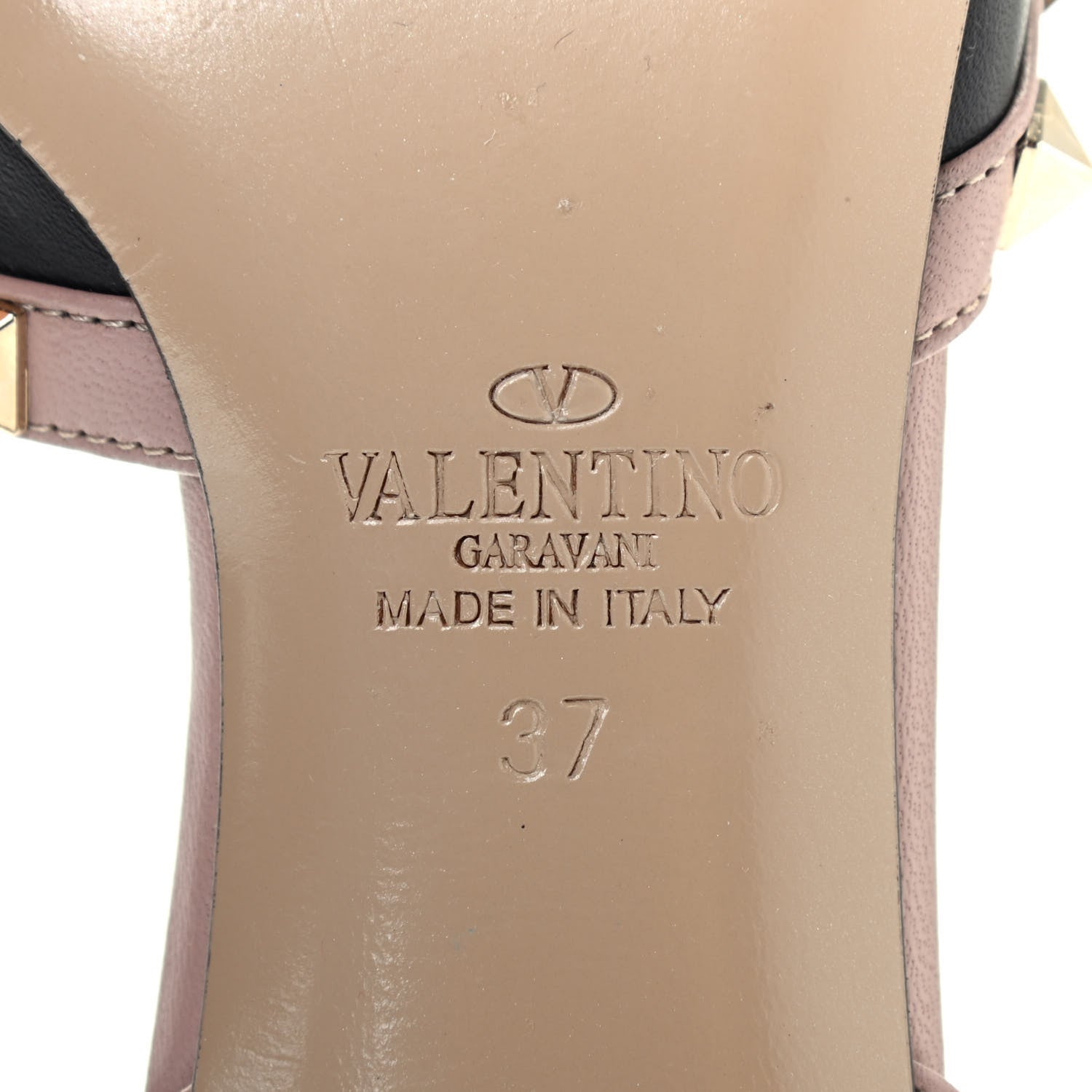 Valentino Garavani Calfskin Nappa Rockstud Ankle Strap 65mm Pumps 37 Black Poudre 6 of 7