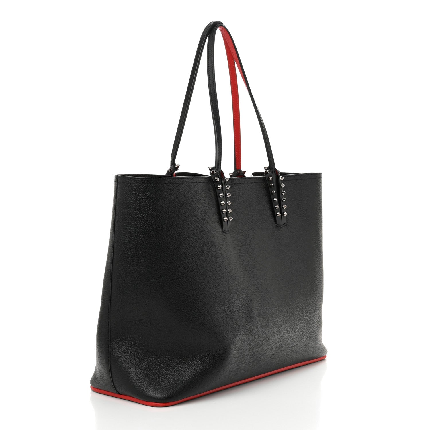 Christian Louboutin Calfskin Spikes East West Cabata Tote Black 4 of 12
