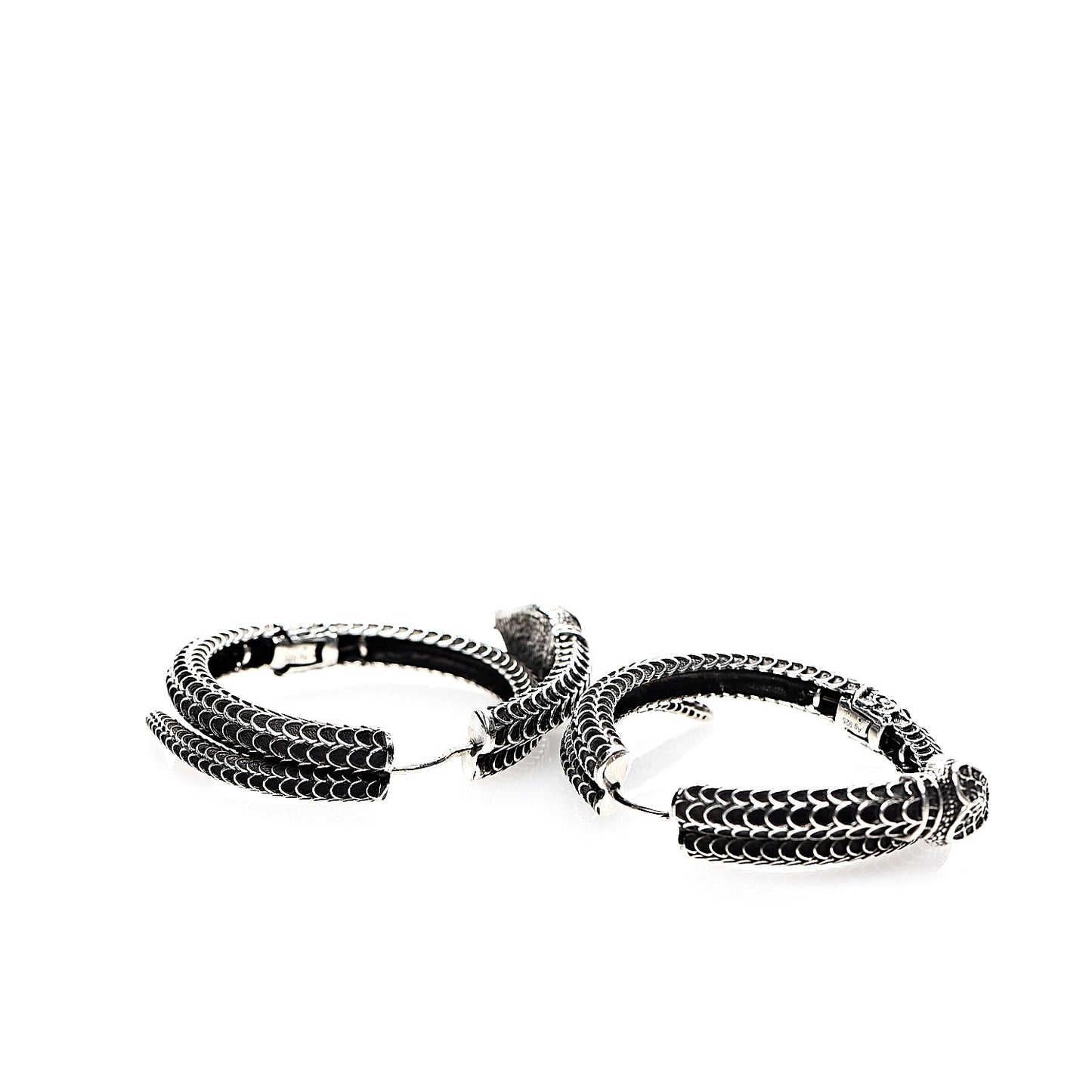 Sterling Silver Garden Snake Hoop Earrings