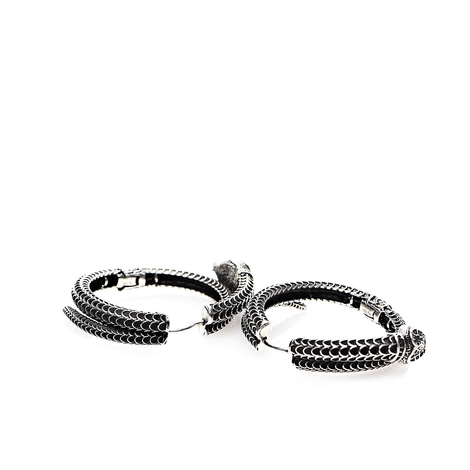 Gucci Sterling Silver Garden Snake Hoop Earrings 3 of 6
