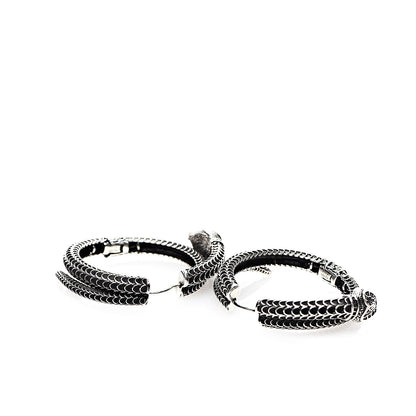 Gucci Sterling Silver Garden Snake Hoop Earrings 3 of 6
