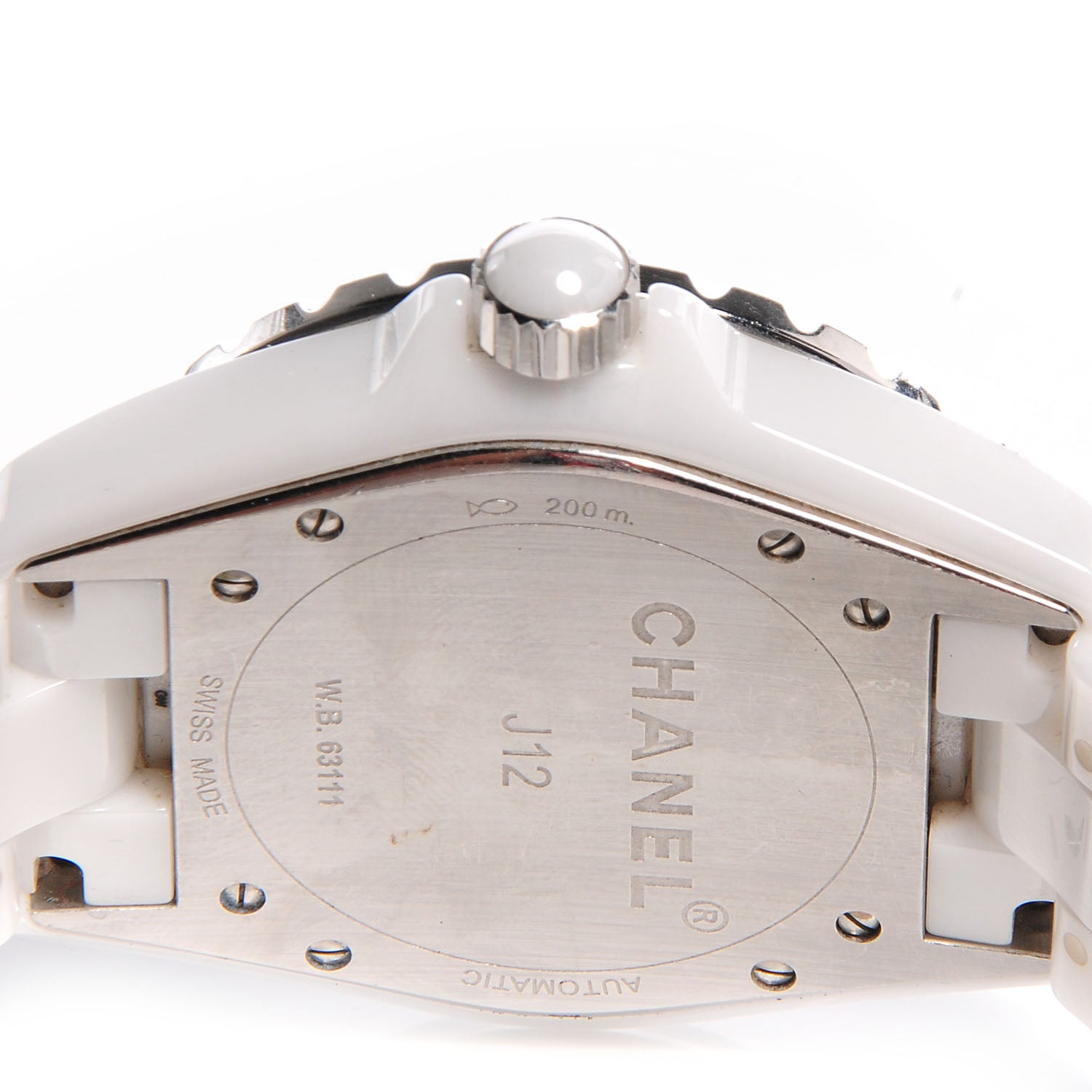 Chanel Stainless Steel Ceramic 38mm J12 Automatic Watch White 4 of 6