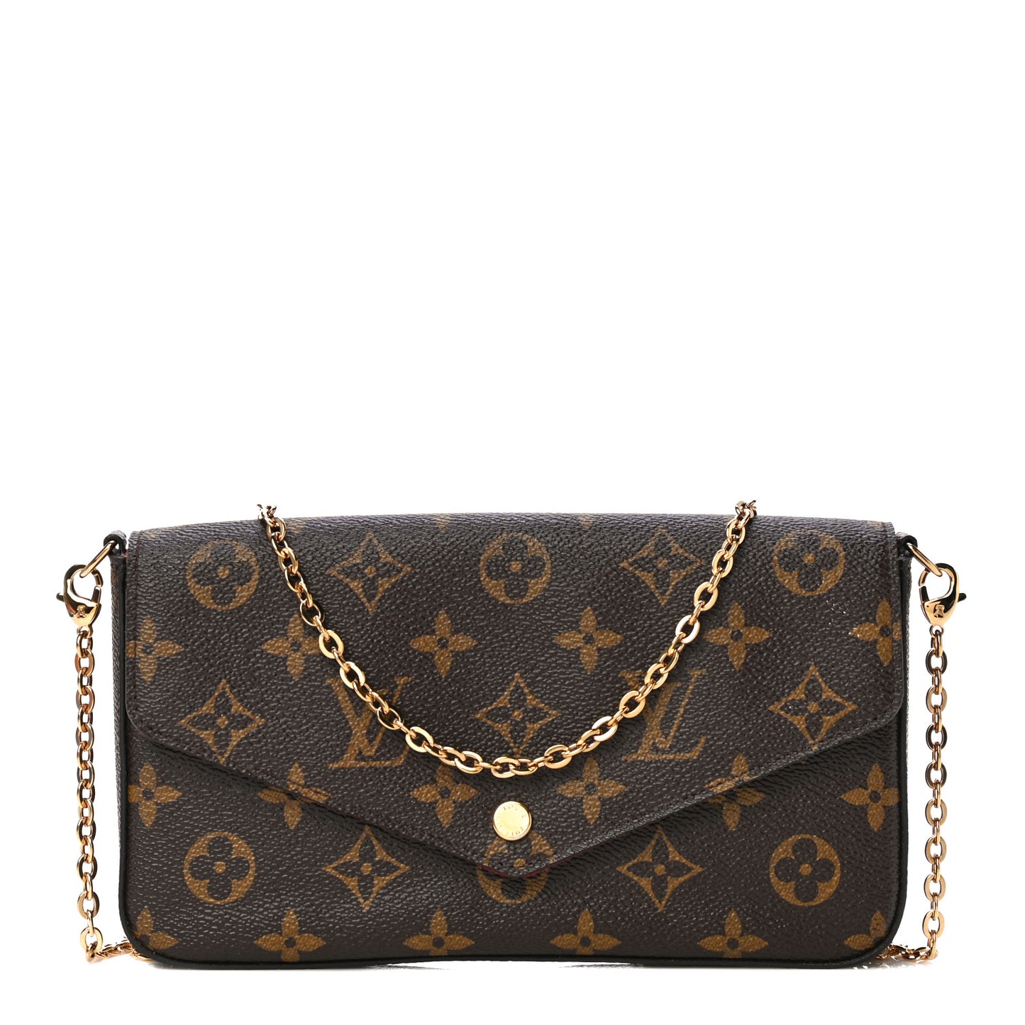 Monogram Pochette Felicie Chain Wallet Fuchsia