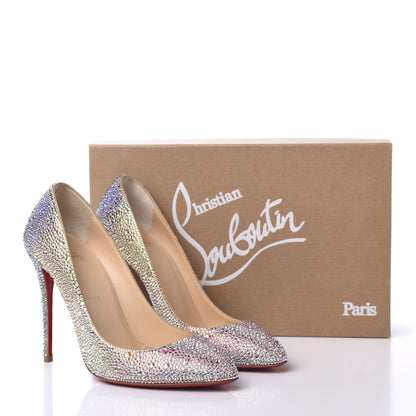 Christian Louboutin Suede Metallic Strass Degrade Eloise 100 Pumps 37 Platine 8 of 8