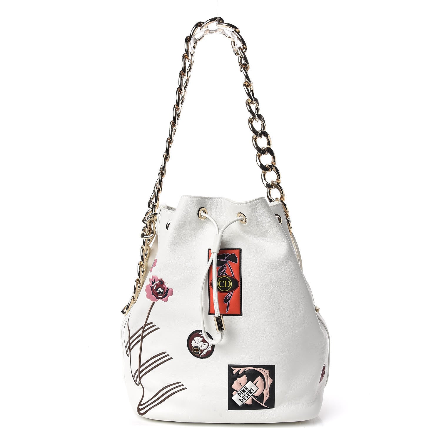Christian Dior Calfskin Paradise Bubble Bucket Bag White 1 of 13