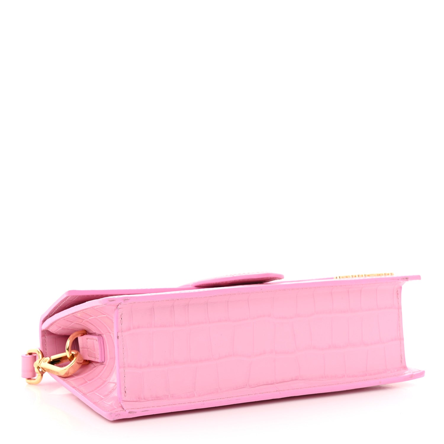 Jacquemus Calfskin Crocodile Embossed Le Grand Bambino Pink 4 of 13