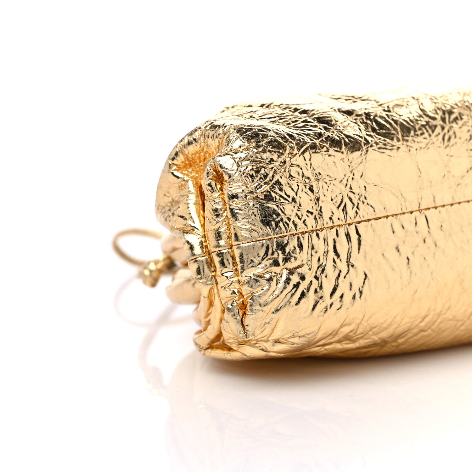 Bottega Veneta Metallic Crinkled Lambskin The Mini Pouch Oro 8 of 10