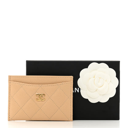 Chanel Caviar Quilted Card Holder Beige 8 of 8