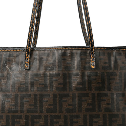 Fendi Zucca Spalmati Matrioska Small Roll Tote Tobacco Black 9 of 18