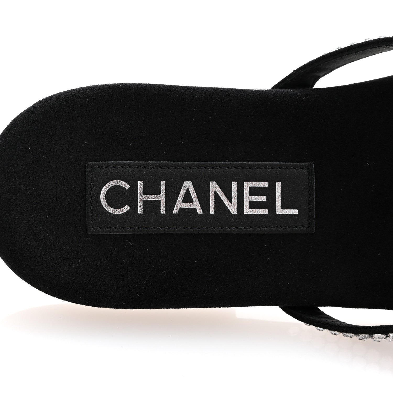 Chanel Suede Kidskin Strass CC Thong Sandals 39 Black 8 of 11